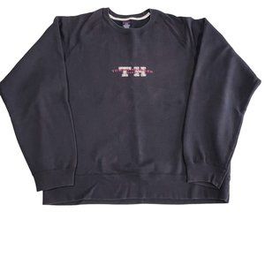 Tommy‎ Hilfiger Navy Crew Neck Sweatshirt Mens XXL 2000's Era Graphic Print